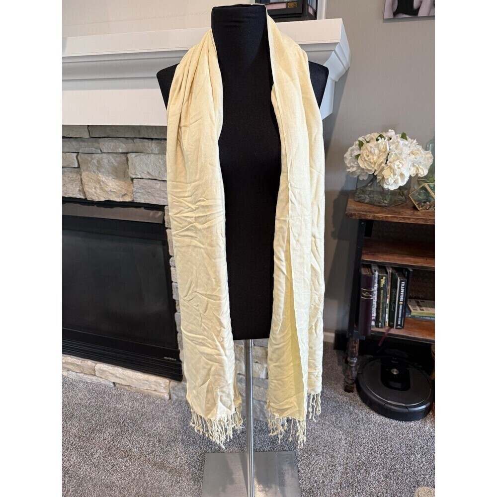 Pashmina Butter Yellow Rectangular Fringe Edge Elegant Scarf Wrap 80x34â